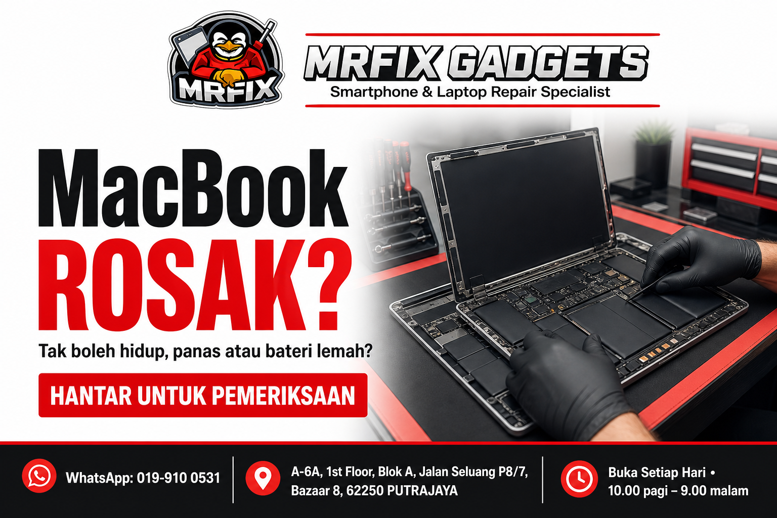MacBook rosak MRFIX Putrajaya