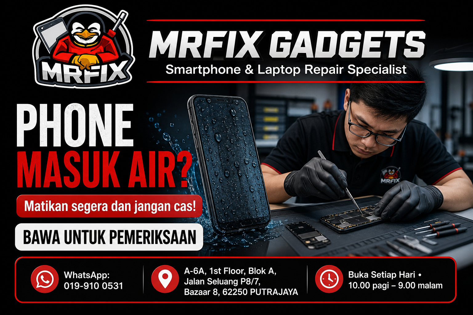 Phone masuk air MRFIX Putrajaya