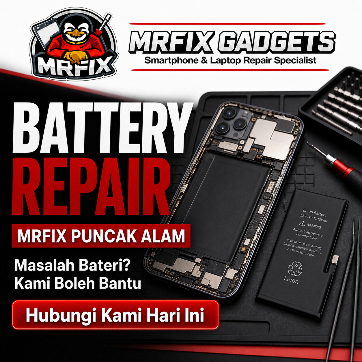 Battery repair phone MRFIX Putrajaya