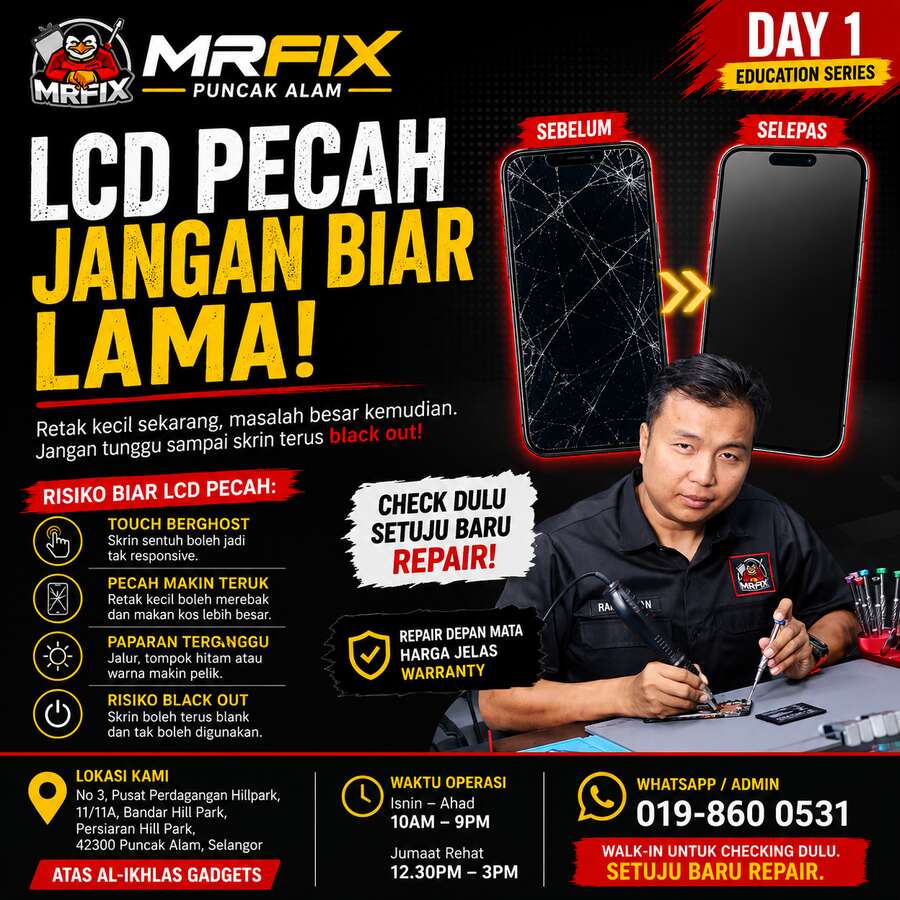 kedai repair phone Puncak Alam - LCD Phone Pecah? Jangan Biar Lama, Ini Risikonya