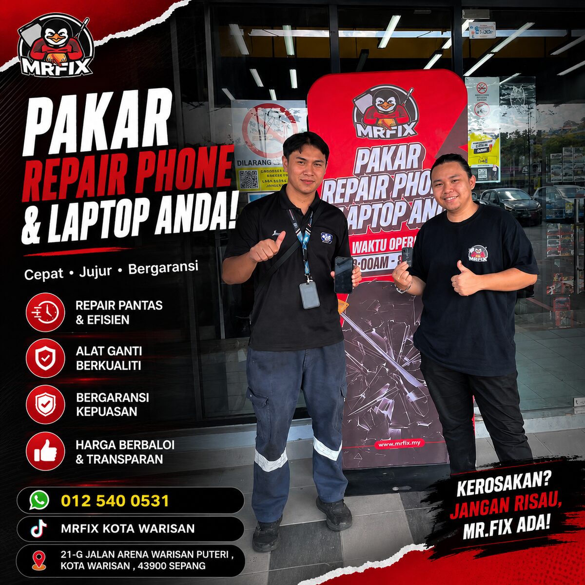 Pakar Repair Phone & Laptop di Kota Warisan - MRFIX Kota Warisan