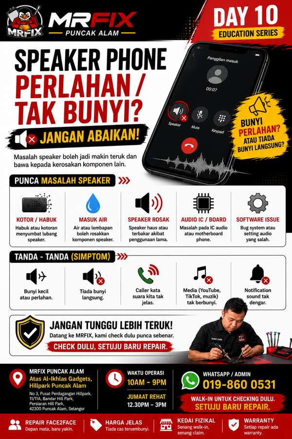 kedai repair phone Puncak Alam - Speaker Phone Perlahan? Kedai Repair Phone Puncak Alam Terangkan Puncanya