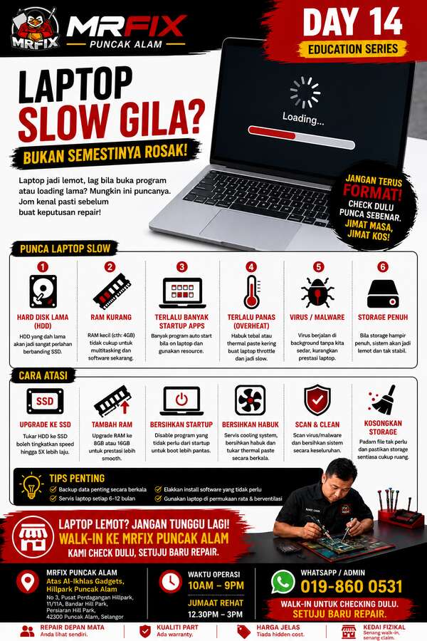 kedai repair phone Puncak Alam - Laptop Slow Gila? Kedai Repair Phone Puncak Alam Kongsi Punca Sebenar
