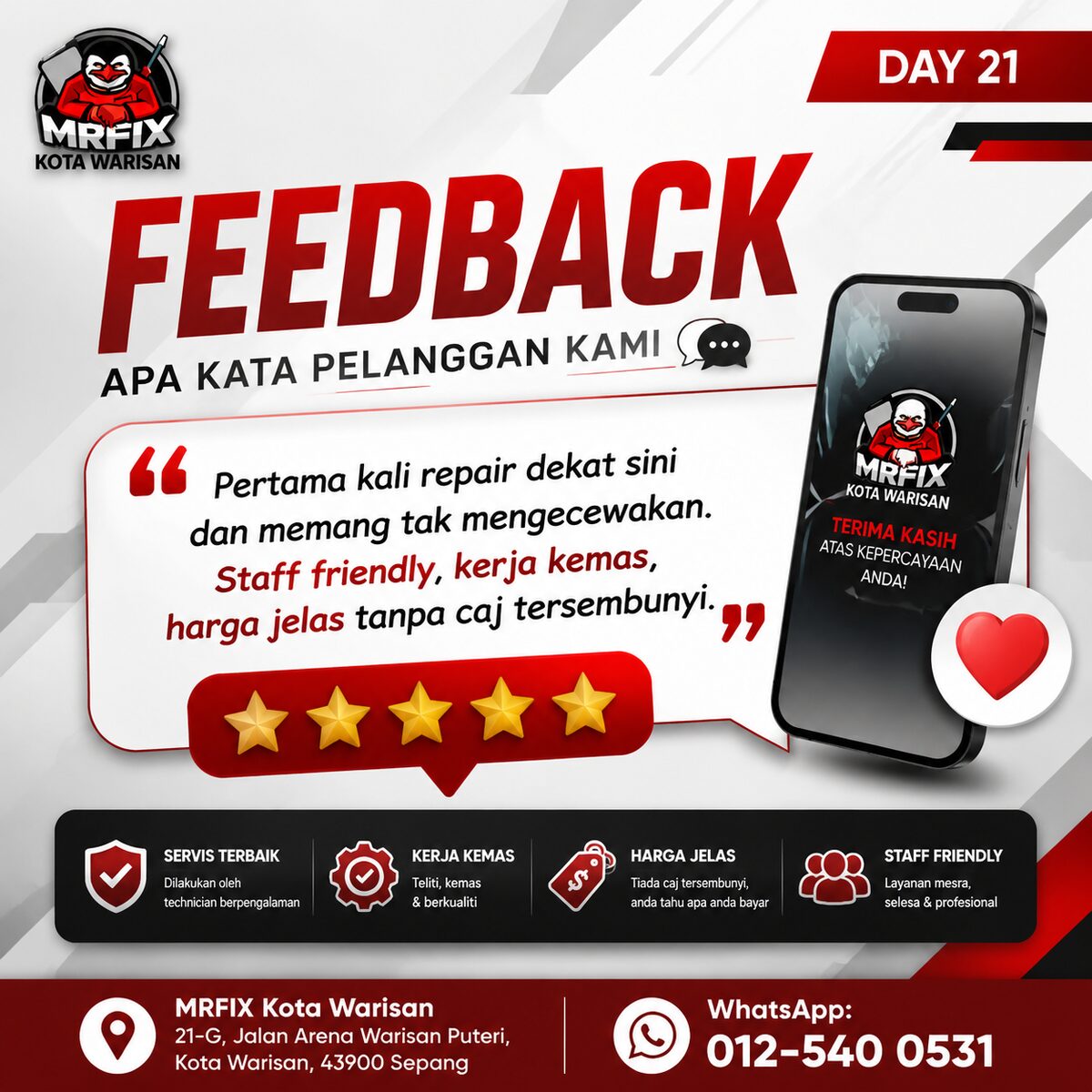 Apa Kata Pelanggan Kami — MRFIX Kota Warisan - MRFIX Kota Warisan