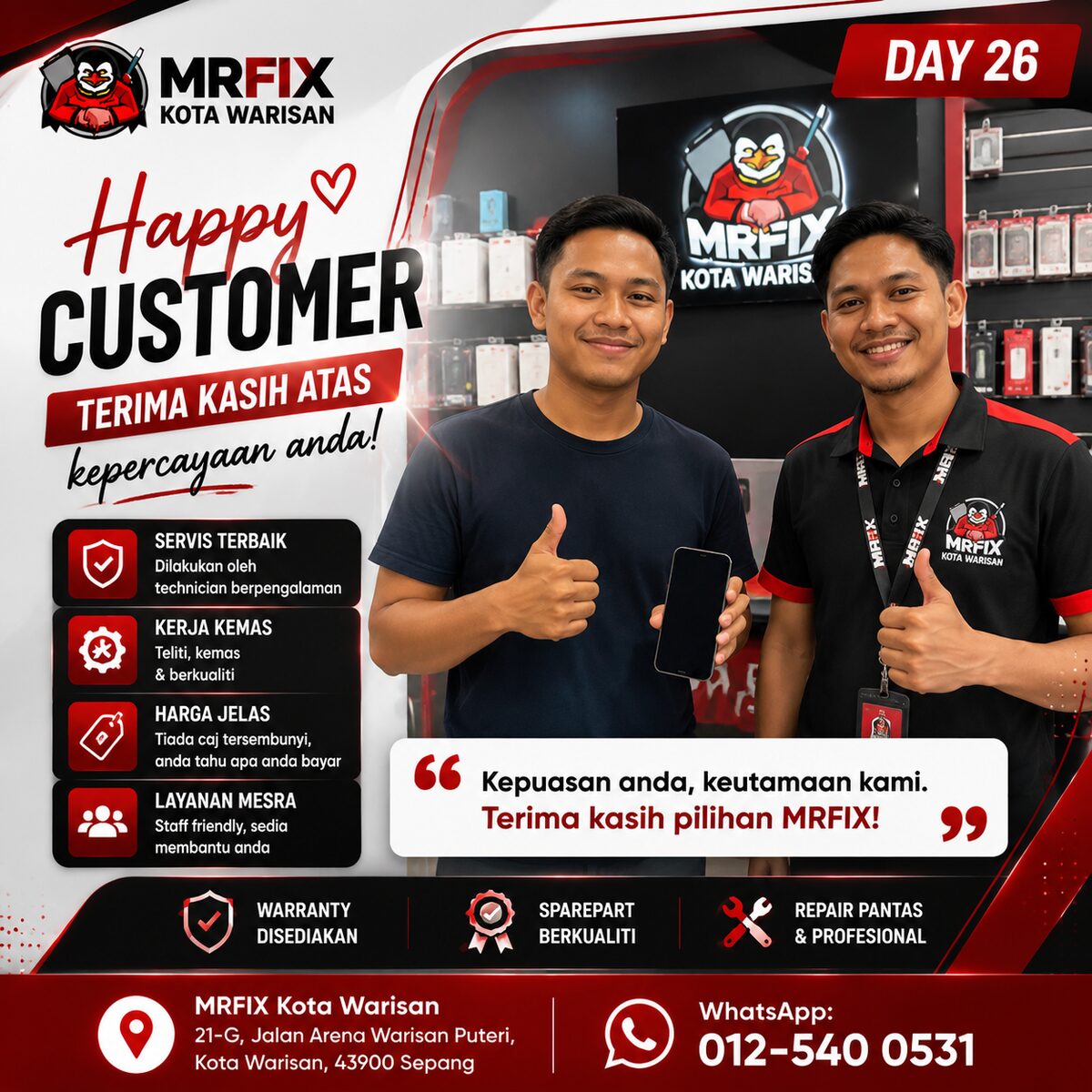 Happy Customer MRFIX Kota Warisan - MRFIX Kota Warisan