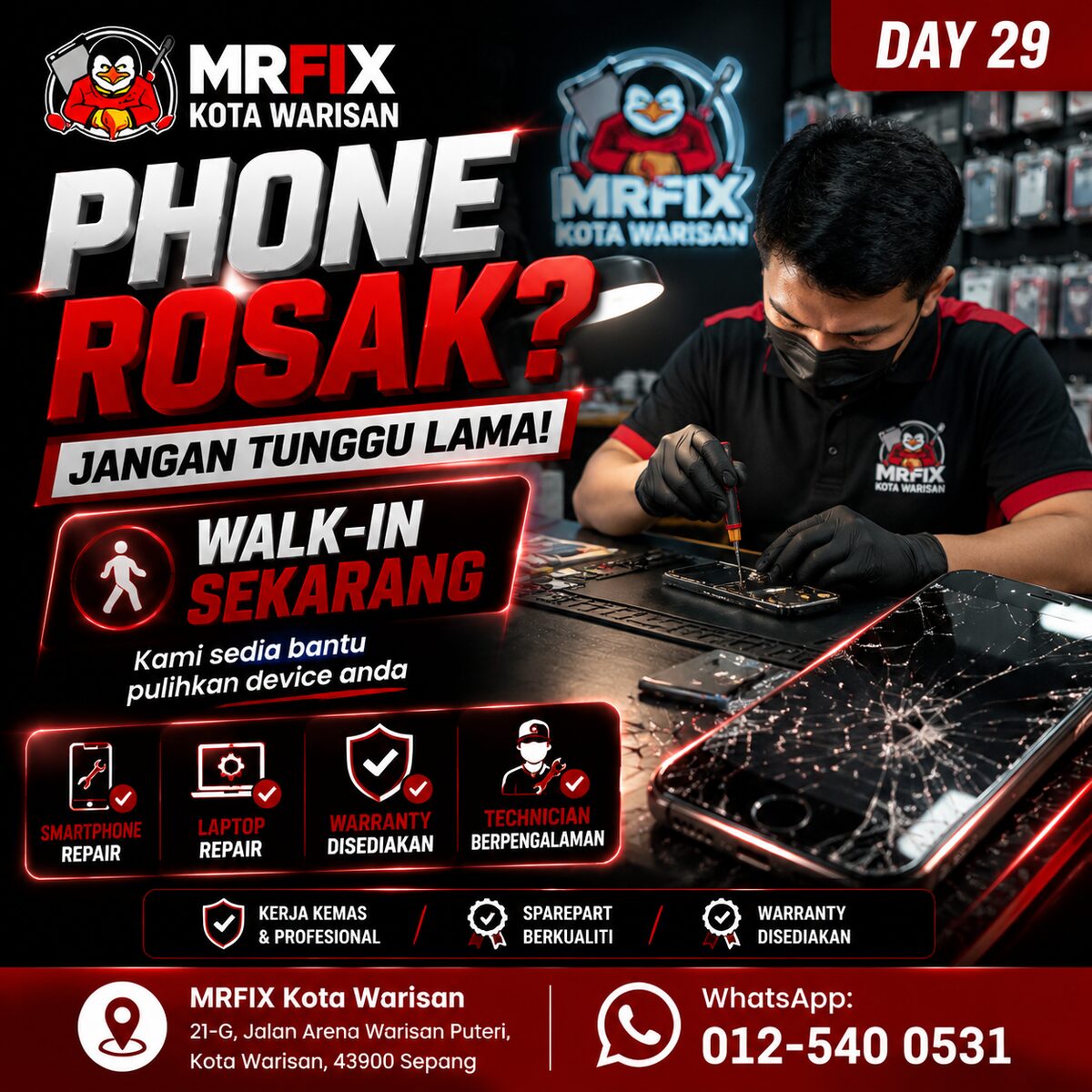 Phone Rosak? Walk-in Sekarang ke MRFIX Kota Warisan - MRFIX Kota Warisan