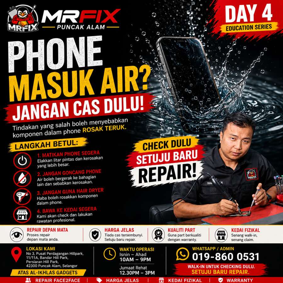 kedai repair phone Puncak Alam - Phone Masuk Air? Kedai Repair Phone Puncak Alam Kongsi Langkah Betul