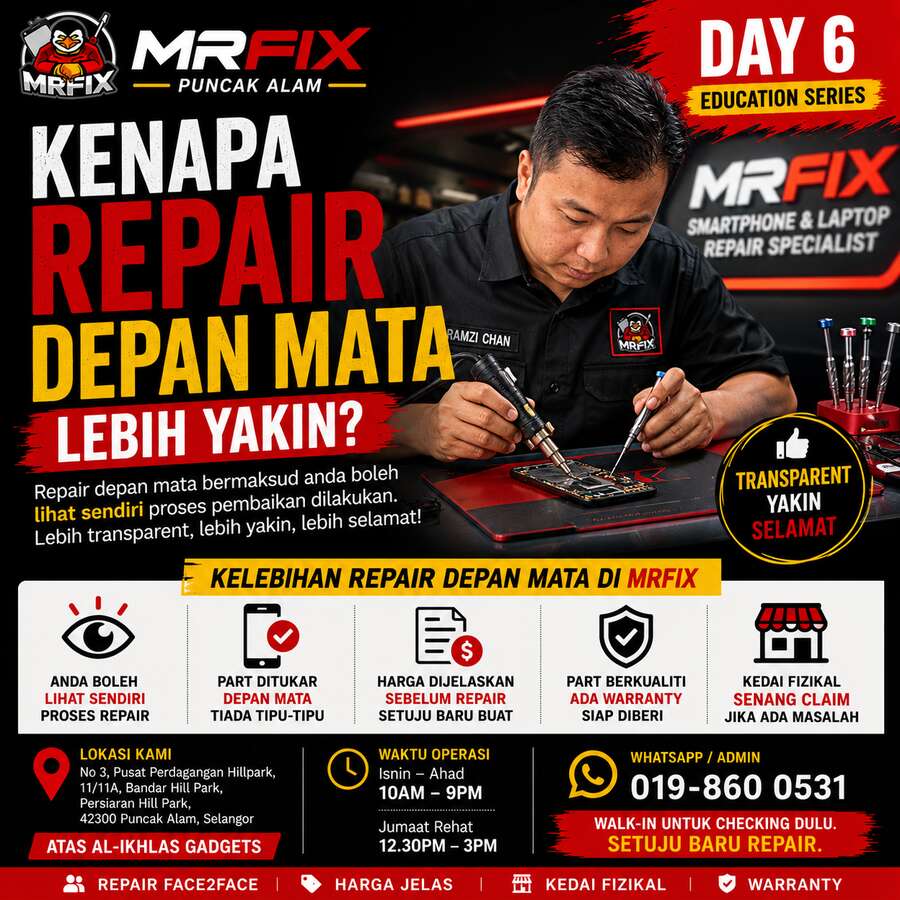 kedai repair phone Puncak Alam - Kenapa Repair Depan Mata Buat Kedai Repair Phone Puncak Alam Lebih Dipercayai