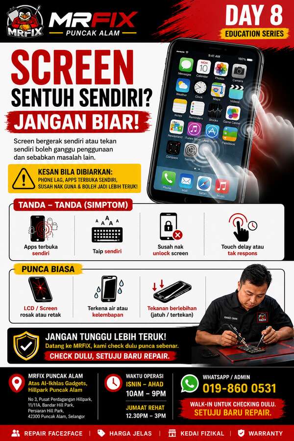 kedai repair phone Puncak Alam - Screen Phone Sentuh Sendiri? Kedai Repair Phone Puncak Alam Kongsi Puncanya