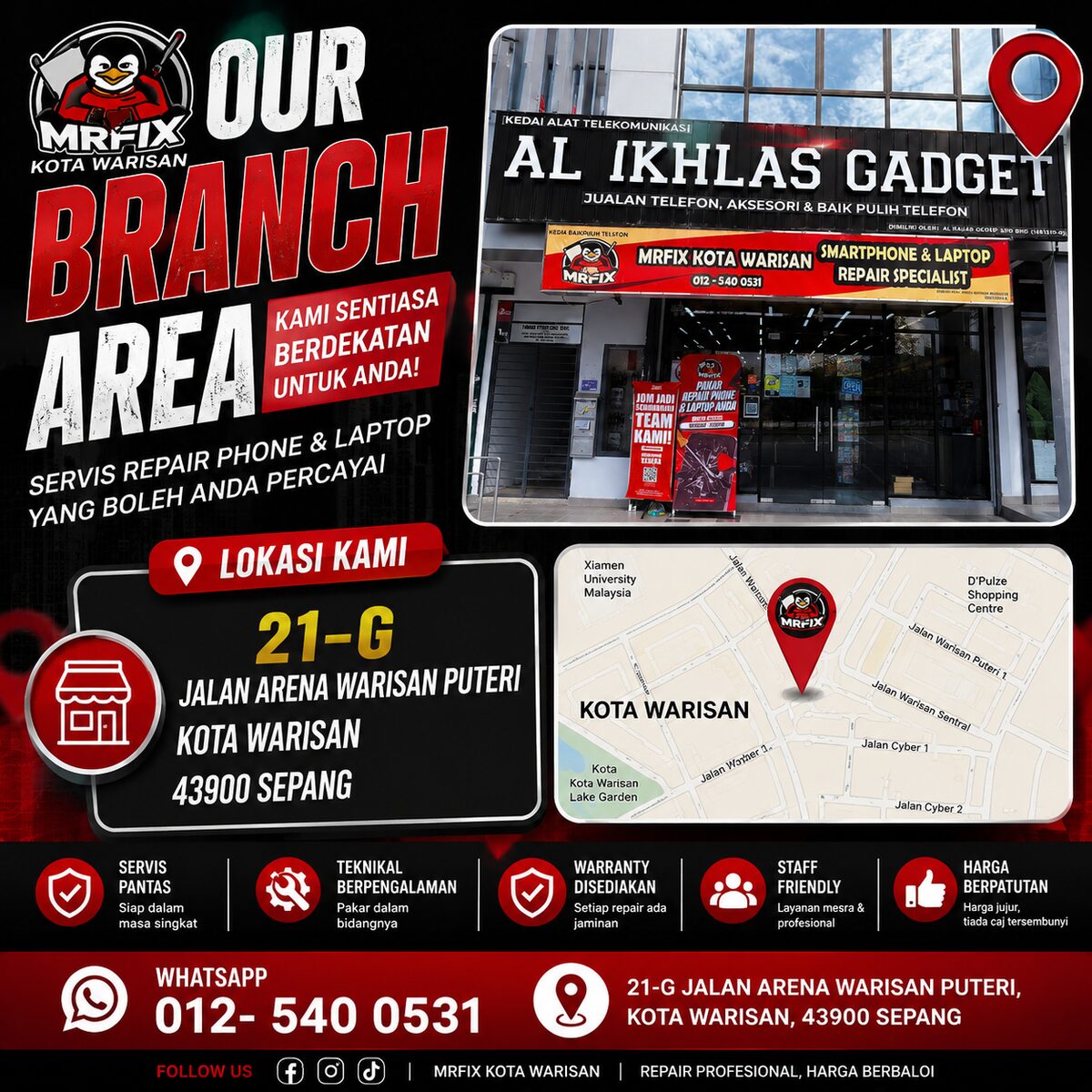 Lokasi Kedai MRFIX Kota Warisan (Arena Warisan Puteri) - MRFIX Kota Warisan