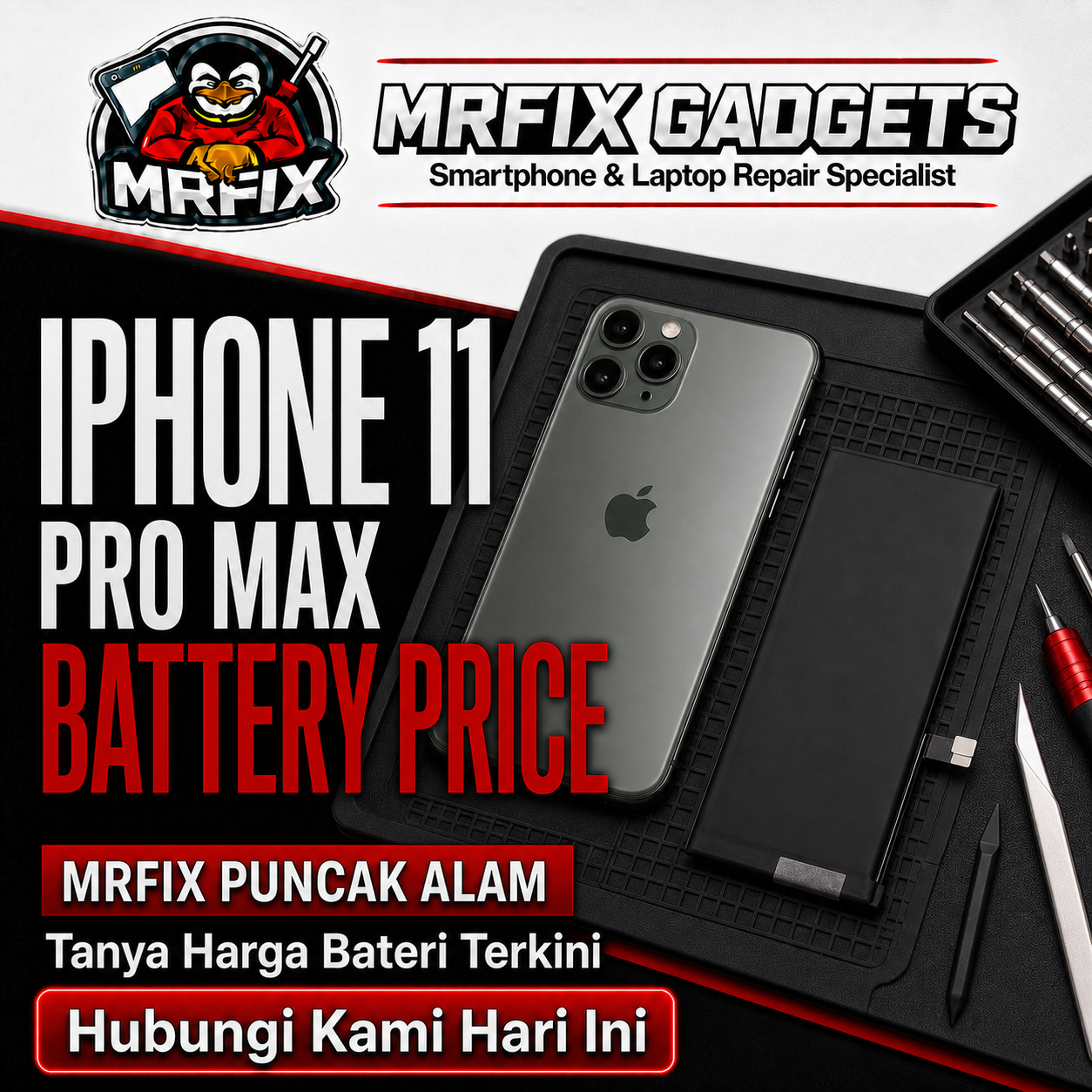 iPhone 11 Pro Max battery price MRFIX Putrajaya