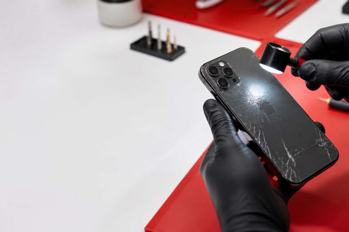 Teknik pemeriksaan panel belakang dan frame telefon