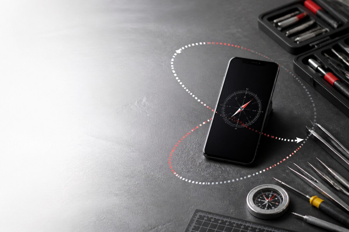 Pemeriksaan arah untuk repair compass phone Bangi