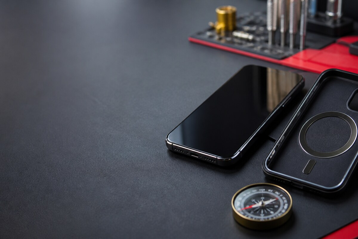 Perbandingan bacaan kompas dan navigasi telefon