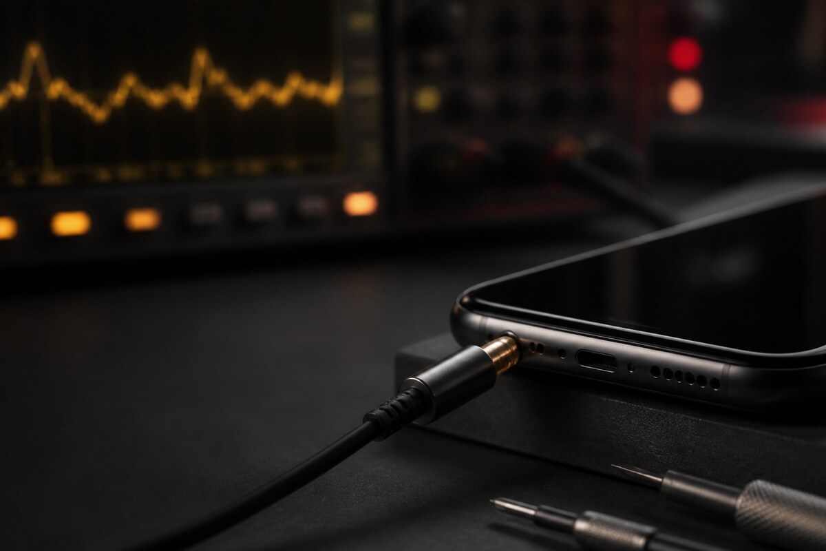 Diagnosis sambungan longgar pada headphone jack telefon