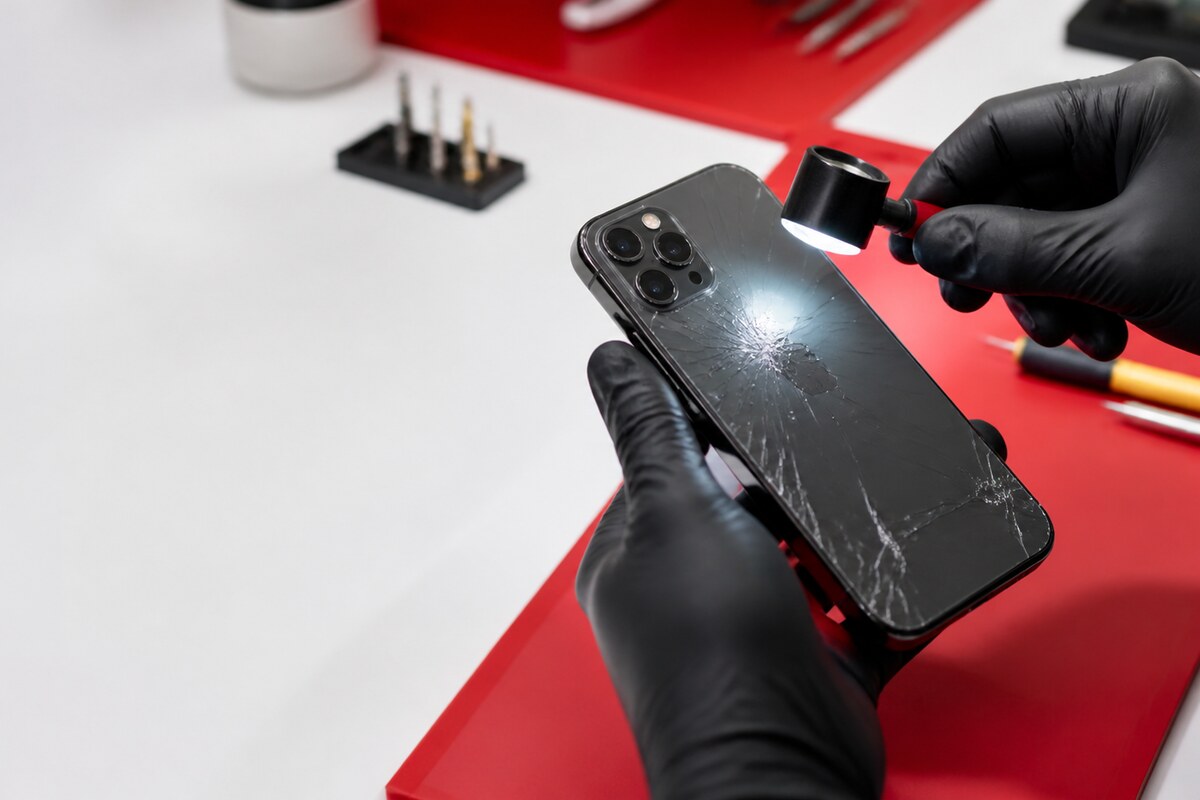 Rear-glass crack inspection for repair back glass phone Bangi