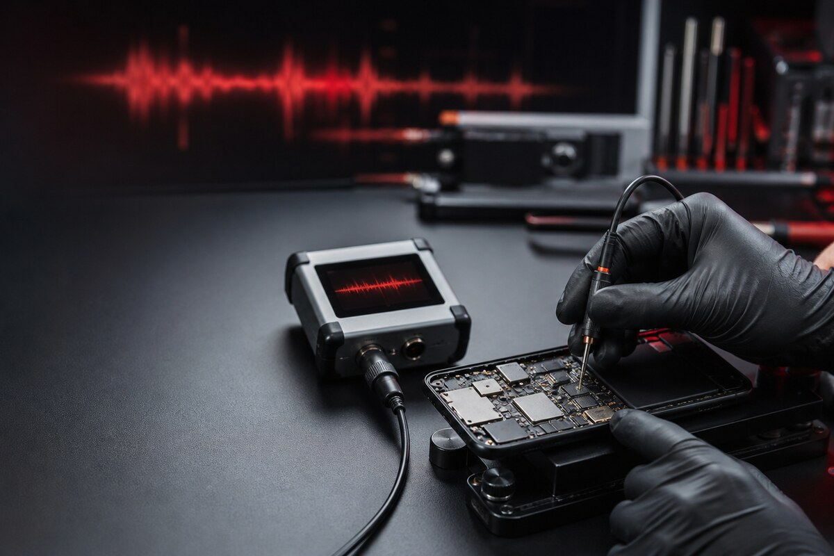 Testing faint calls for repair microphone phone Bangi