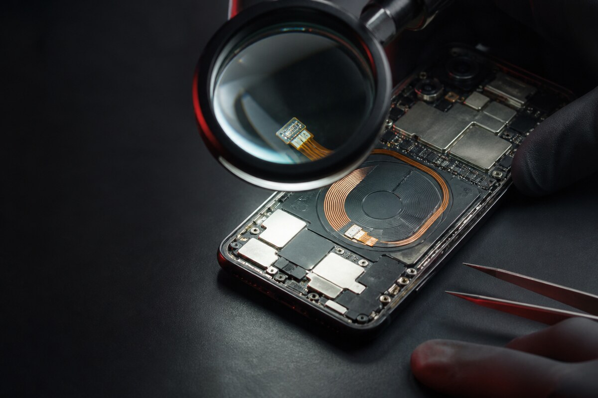 Intermittent NFC tap test on a smartphone