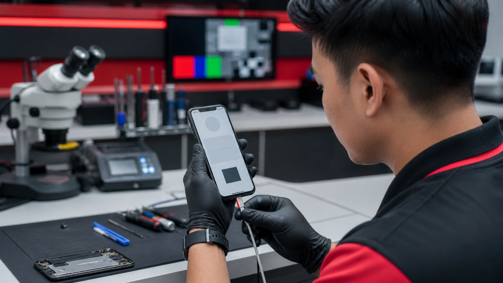 Ujian diagnostik selepas repair phone Saujana Utama